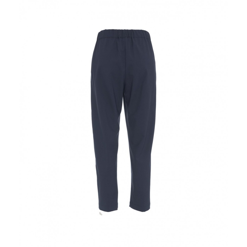 Pantaloni casual in misto lana vergine blu scuro