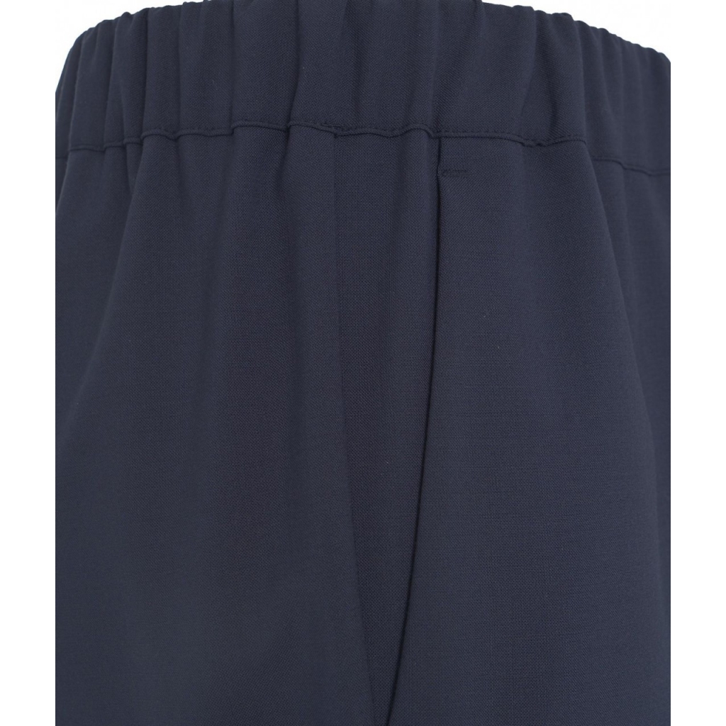 Pantaloni casual in misto lana vergine blu scuro