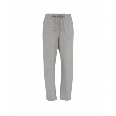 Pantaloni casual in misto lana vergine grigio chiaro