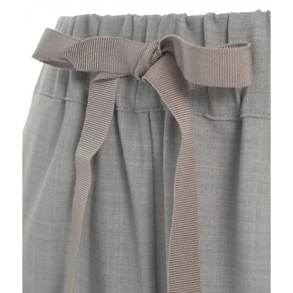 Pantaloni casual in misto lana vergine grigio chiaro