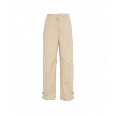 Pantaloni wide leg beige