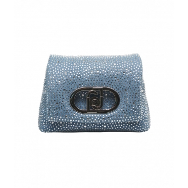 Borsa a tracolla con strass LaPuffy blu