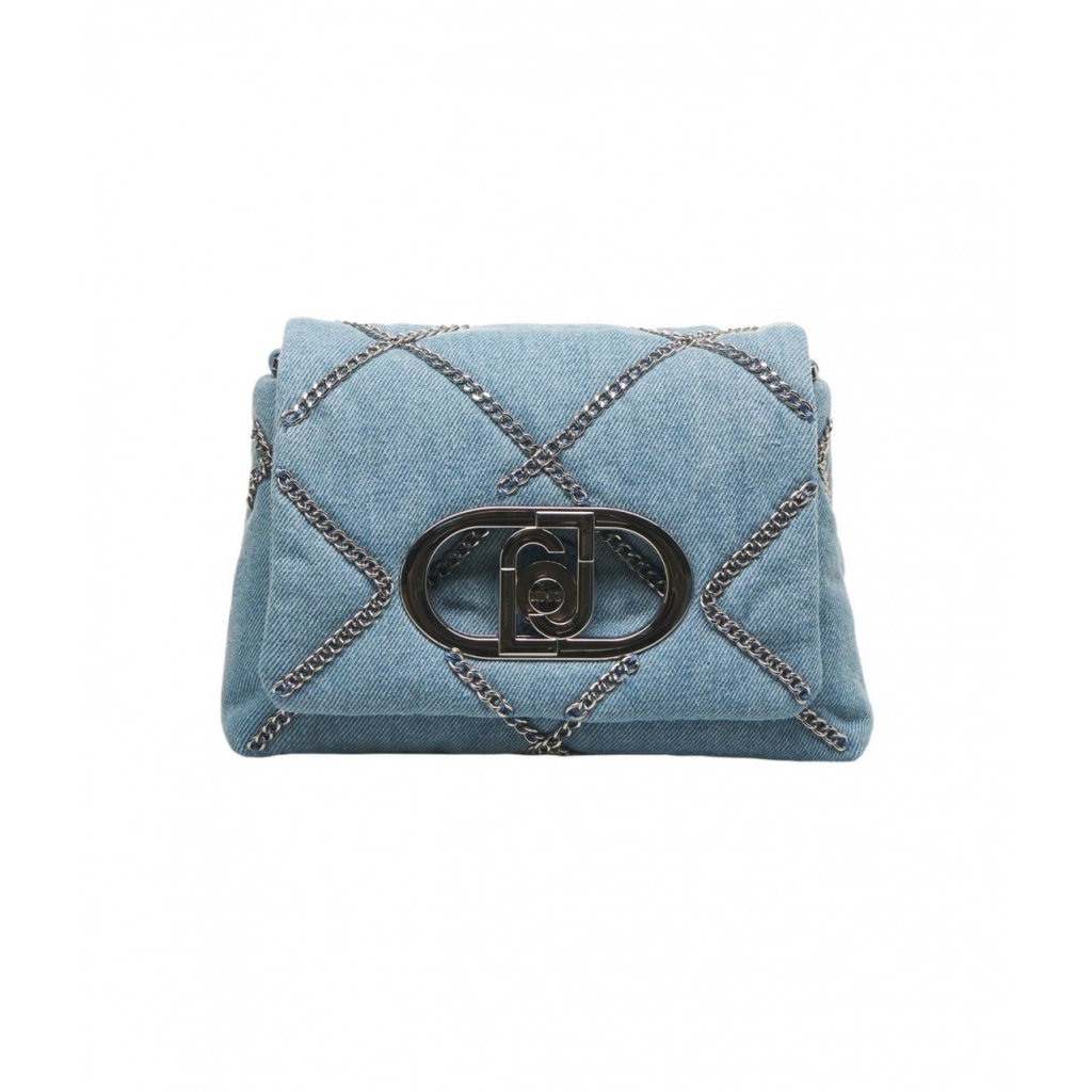 Borsa a spalla in denim LaPuffy blu