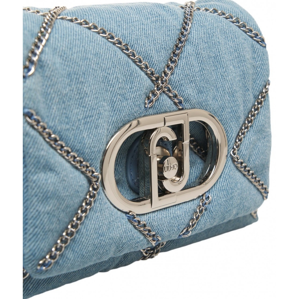 Borsa a spalla in denim LaPuffy blu