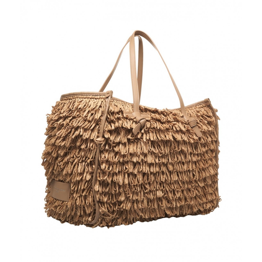 Shopper in rafia Marcella beige