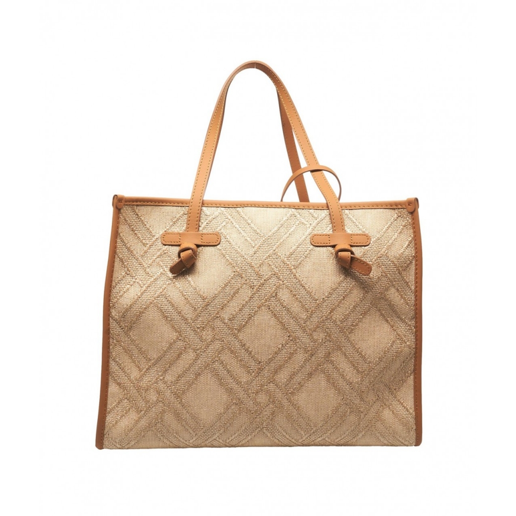 Shopper in tessuto jacquard Marcella beige