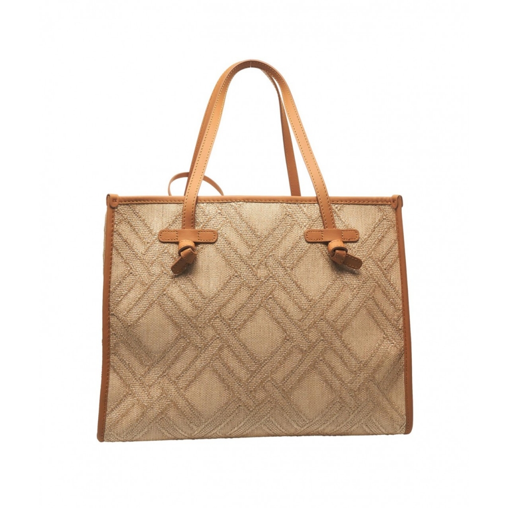 Shopper in tessuto jacquard Marcella beige