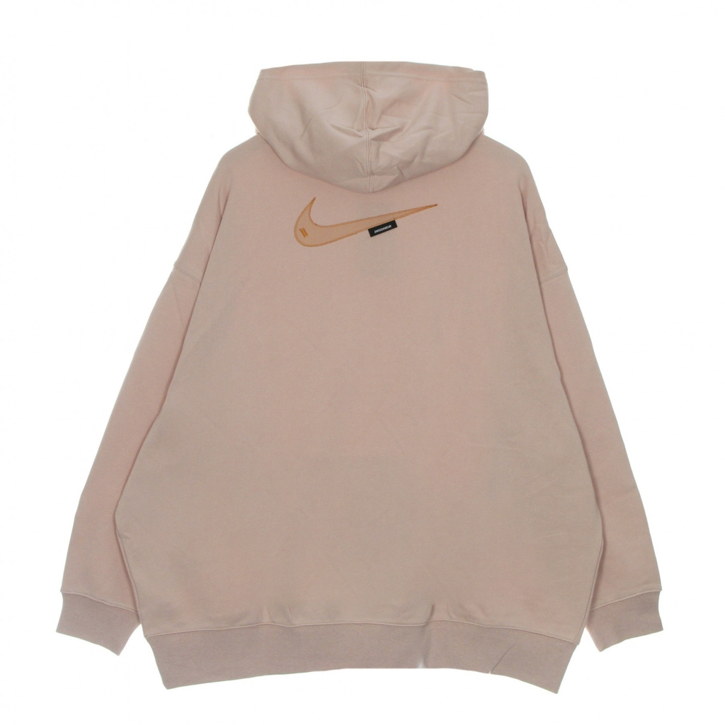 felpa leggera cappuccio donna sportswear swoosh fleece hoodie PINK OXFORD/LIGHT CURRY/ROSE WHISPER