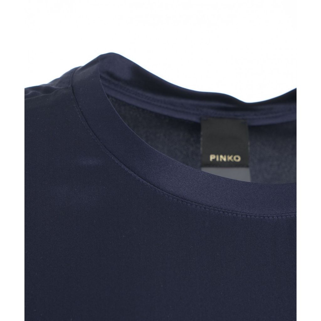 T-shirt in seta Farida blu