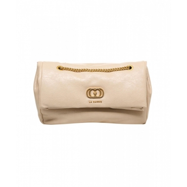 Borsa a spalla con logo Lumi Medium beige