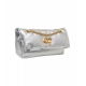 Borsa a spalla con logo Lumi Small argento