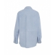 Overshirt in pelle scamosciata azzurro