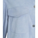 Overshirt in pelle scamosciata azzurro