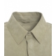 Overshirt in pelle scamosciata grigio chiaro