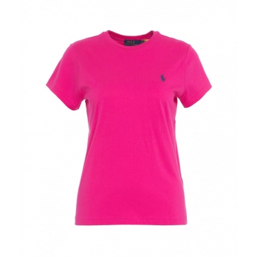 T-shirt con logo ricamato pink