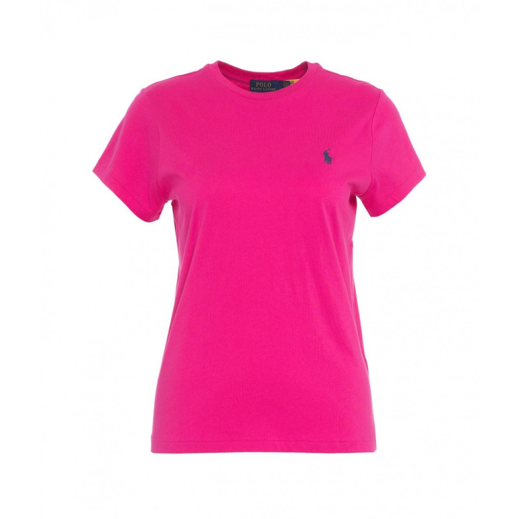 T-shirt con logo ricamato pink