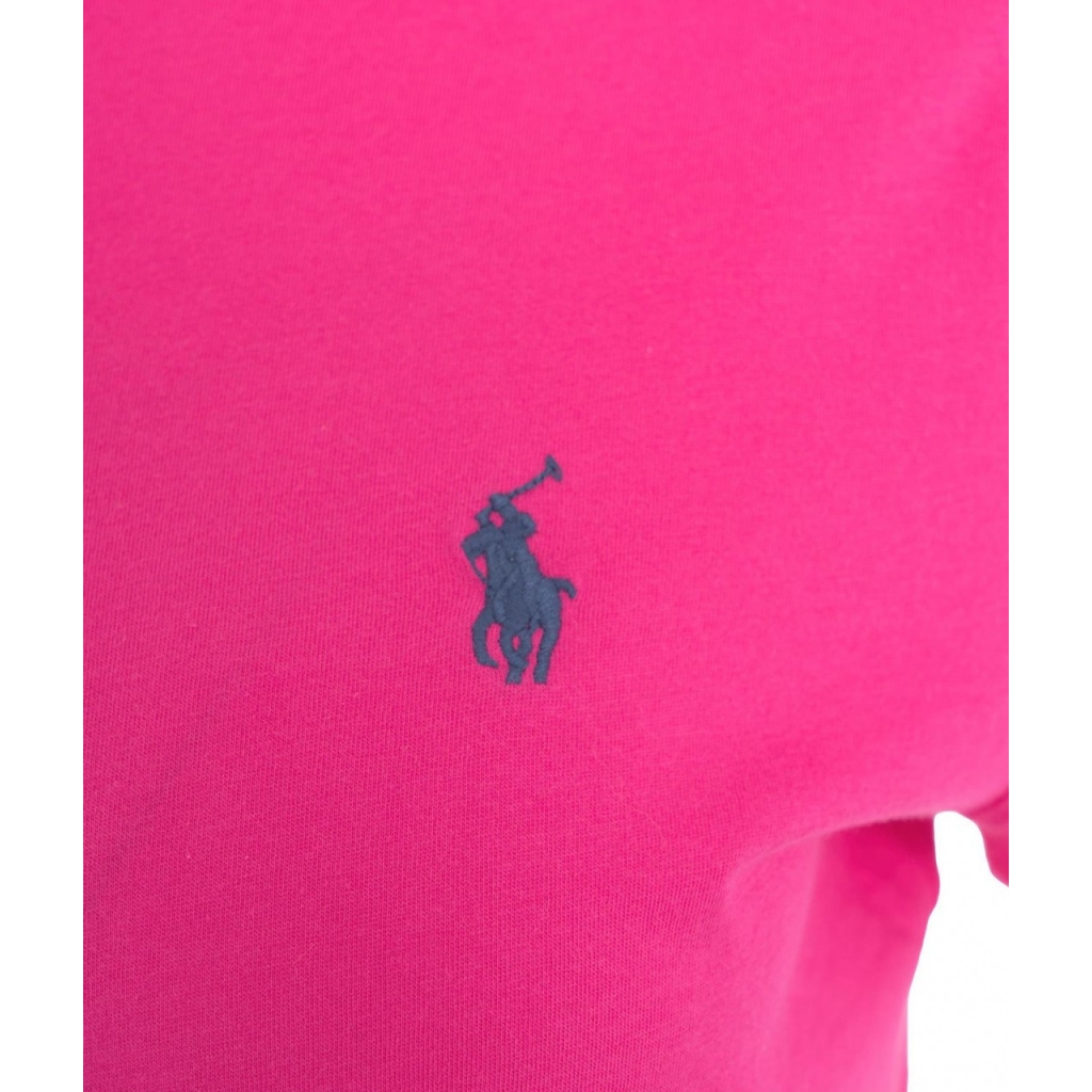 T-shirt con logo ricamato pink