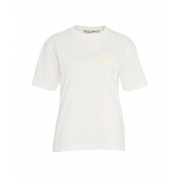 T-shirt con smiley bianco