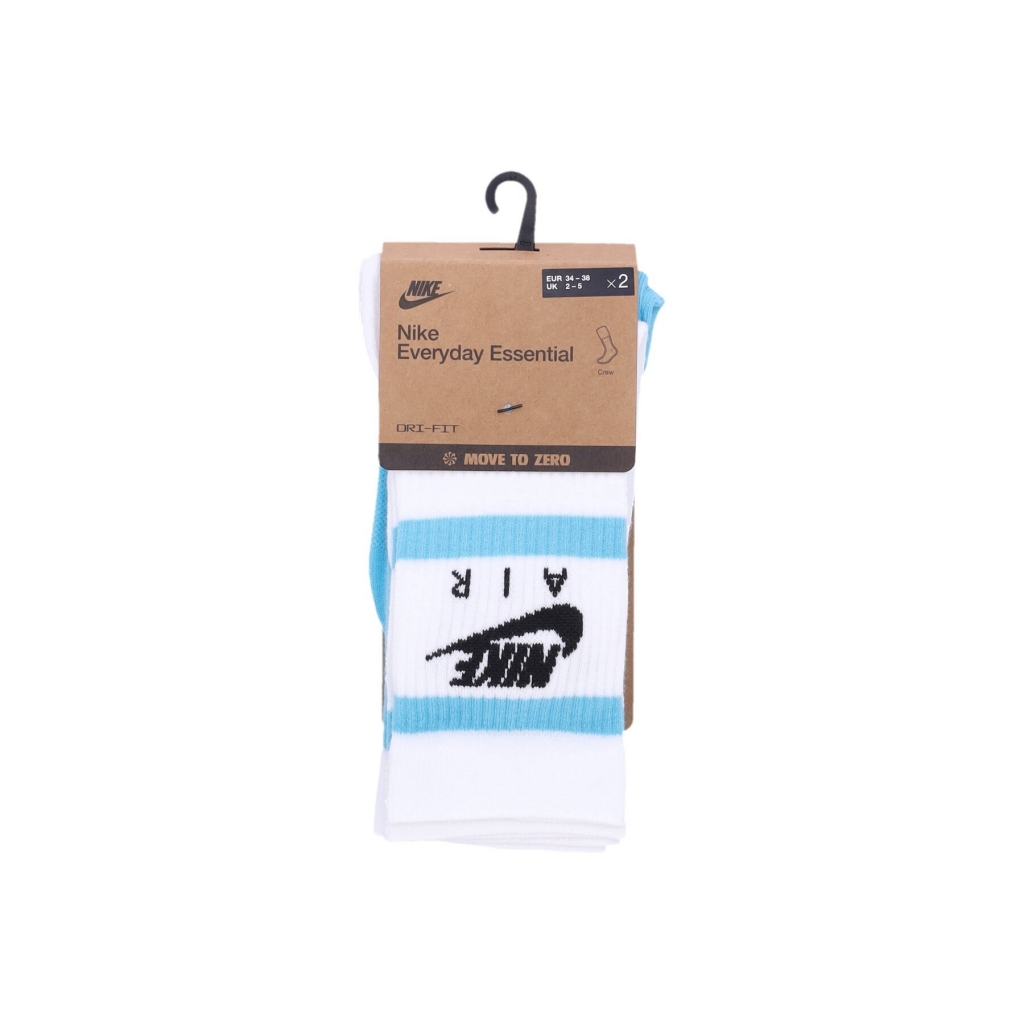 calza media uomo everyday essential crew socks CYAN/WHITE