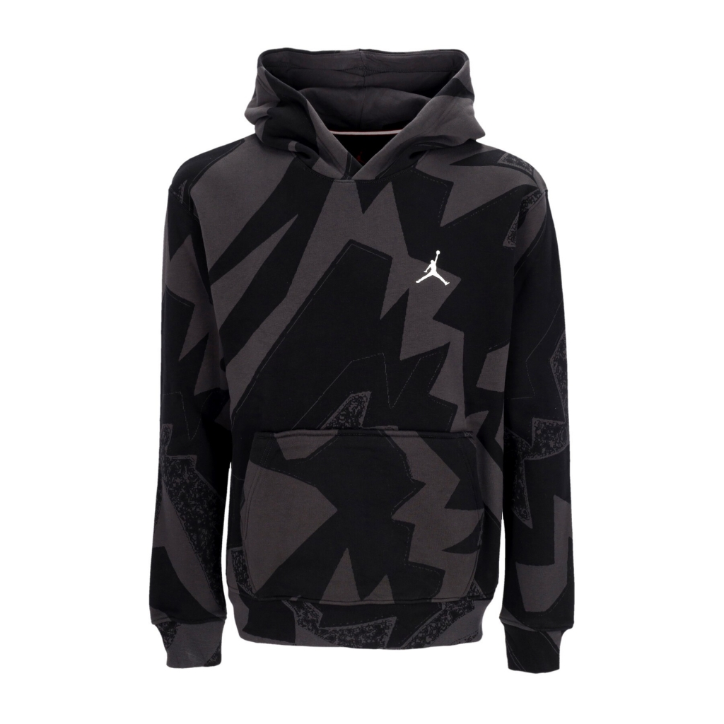 felpa cappuccio uomo essentials all over print fleece hoodie OFF NOIR/WHITE