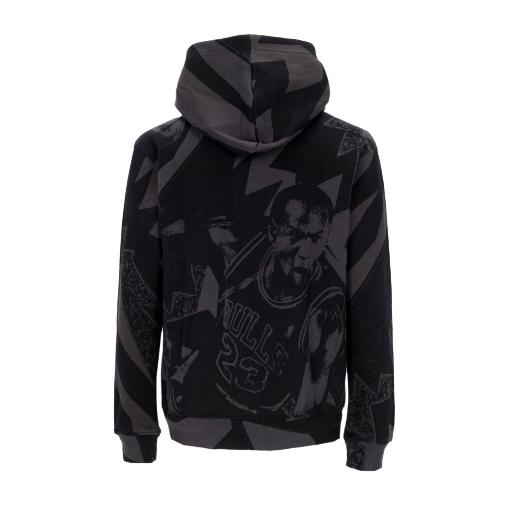 felpa cappuccio uomo essentials all over print fleece hoodie OFF NOIR/WHITE