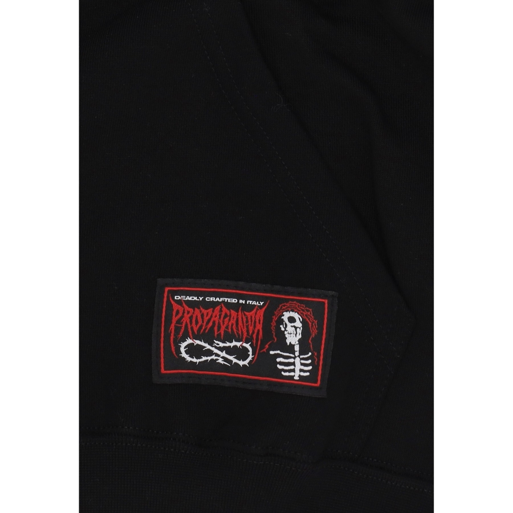 felpa cappuccio uomo ribs crown hoodie BLACK