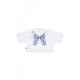 maglietta corta donna w butterfly bones croptop tee WHITE