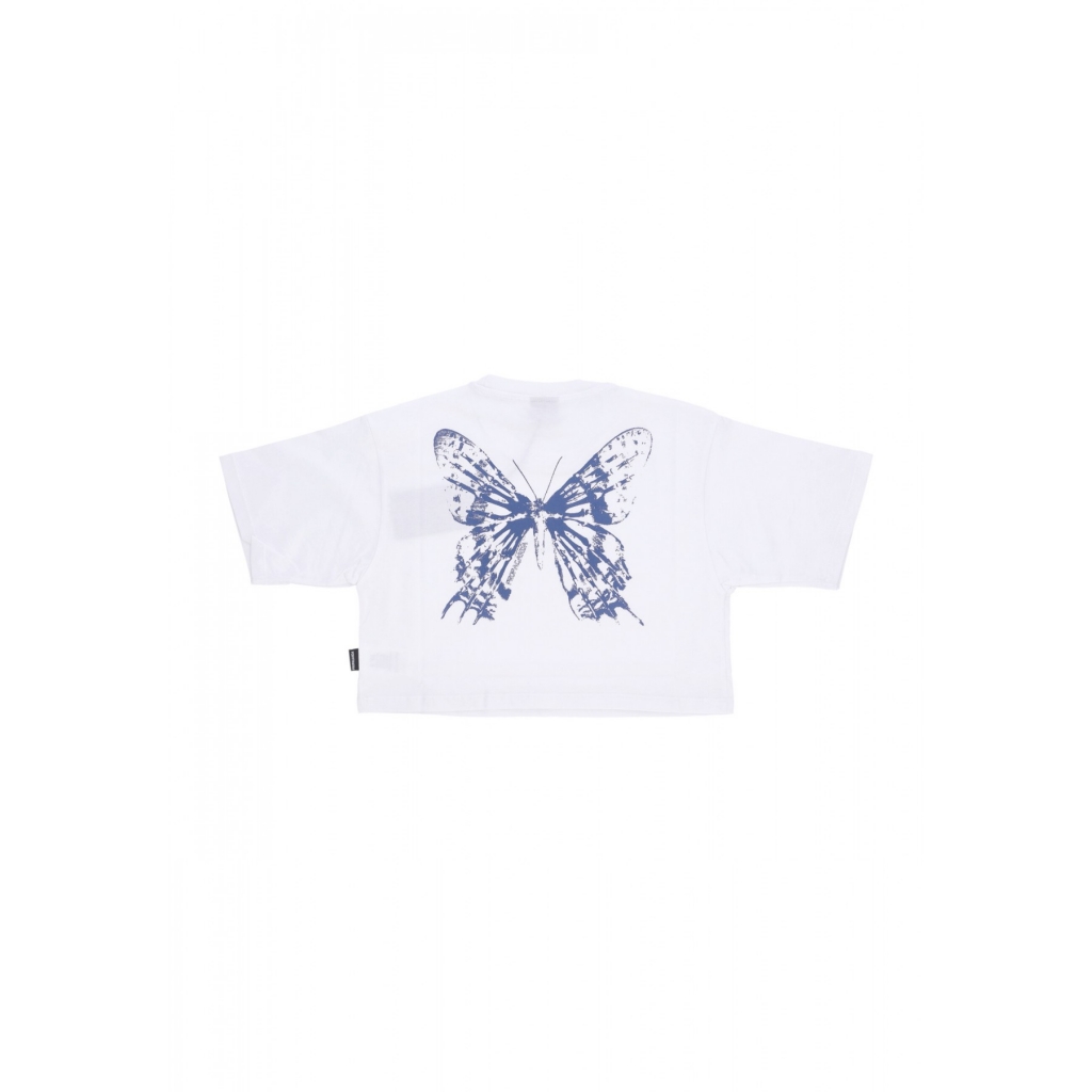 maglietta corta donna w butterfly bones croptop tee WHITE