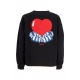 felpa girocollo donna w heart crew fleece DIGITAL BLACK