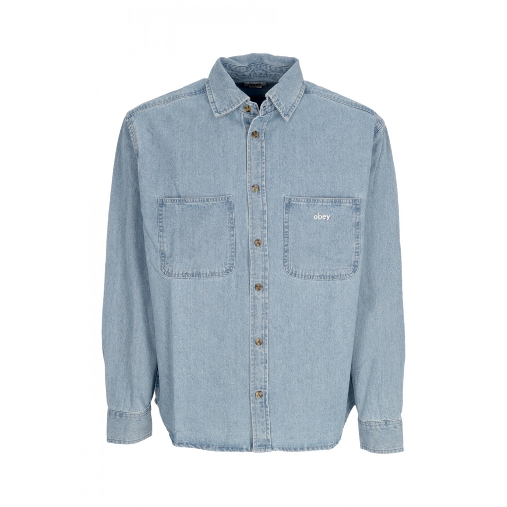 camicia manica lunga uomo bigwig dean denim woven LIGHT INDIGO