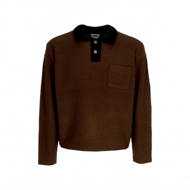 polo manica lunga uomo danny polo sweater DARK BROWN