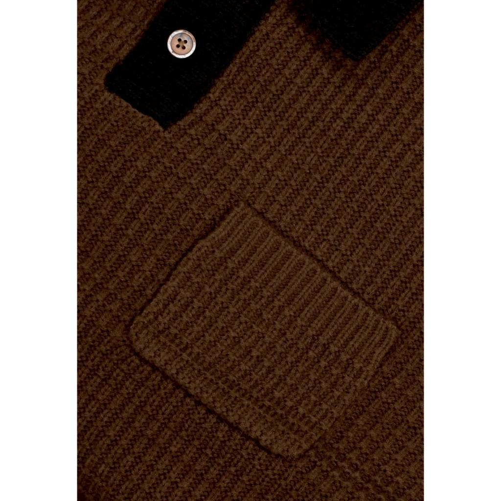 polo manica lunga uomo danny polo sweater DARK BROWN