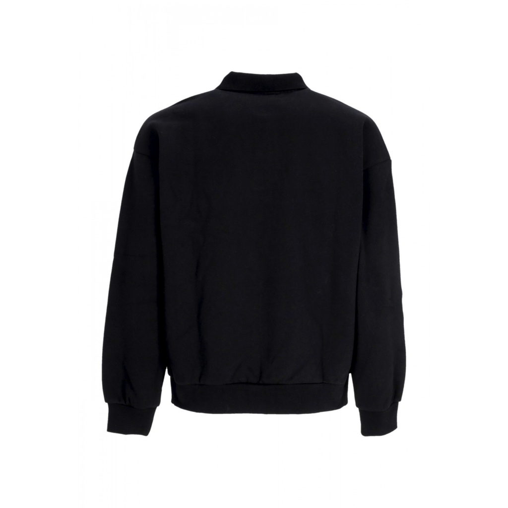 polo manica lunga uomo lowercase fleece polo BLACK