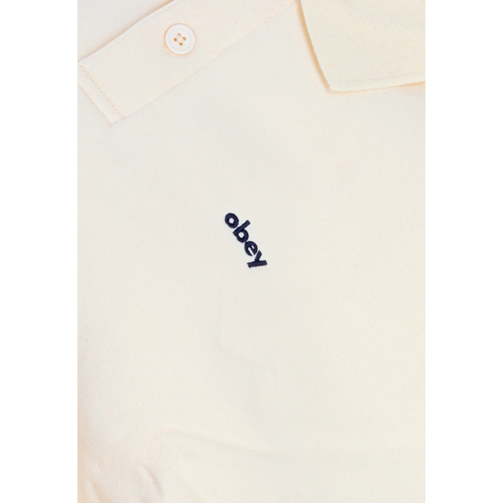 polo manica lunga uomo lowercase fleece polo UNBLEACHED