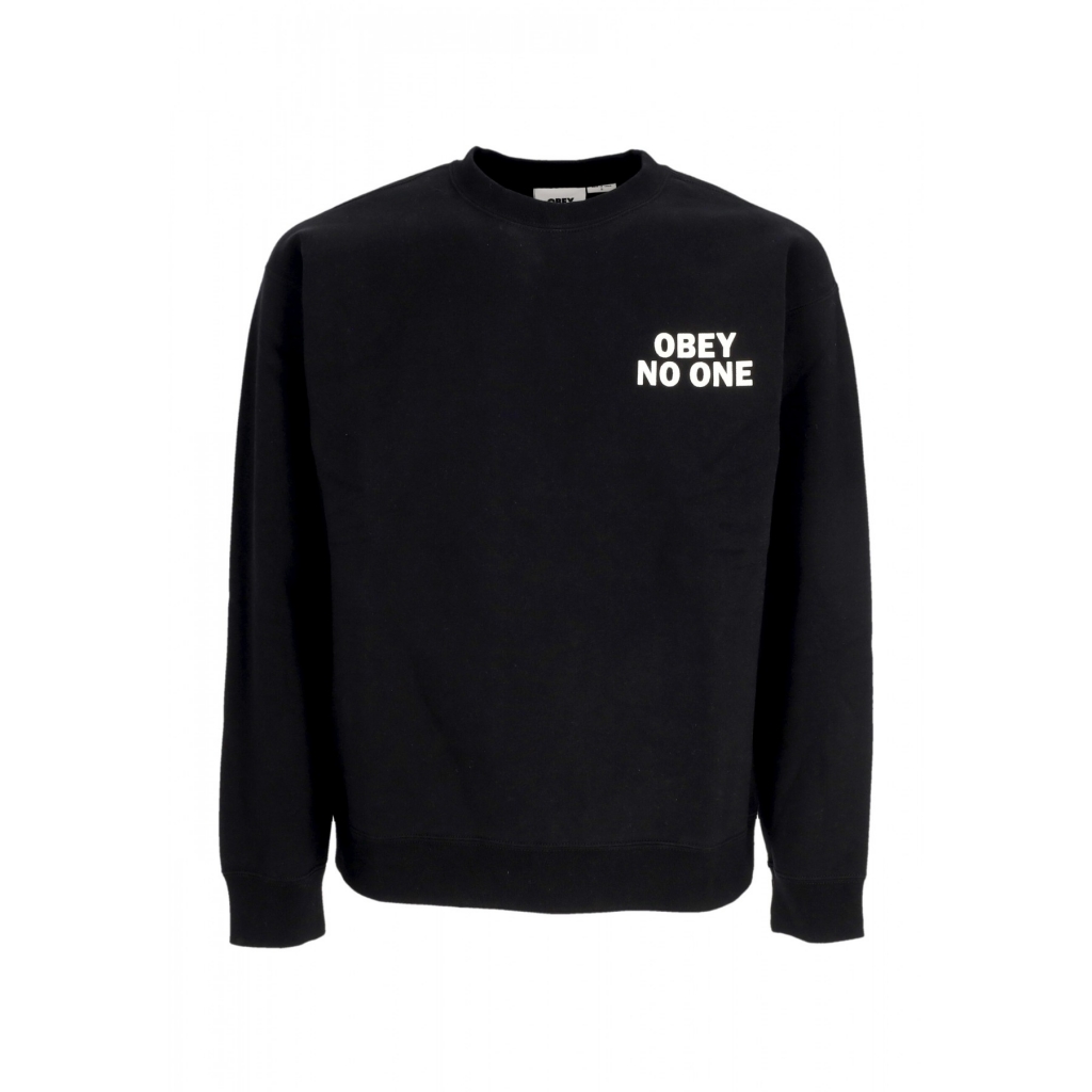 felpa girocollo uomo no one fleece BLACK