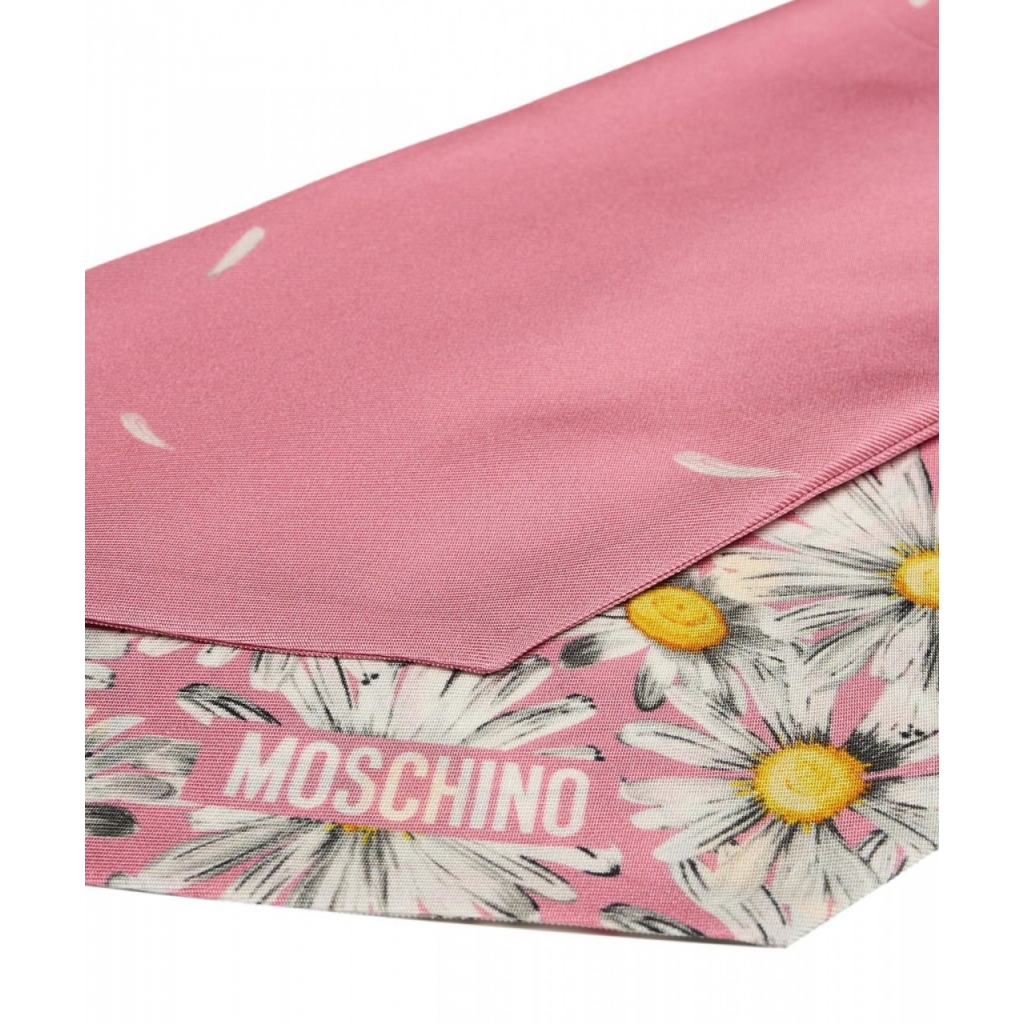 Foulard di seta con motivo rosa