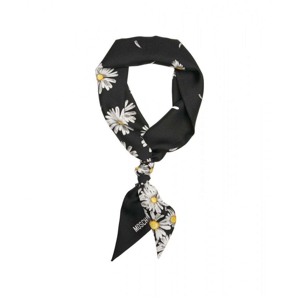 Foulard di seta con motivo nero