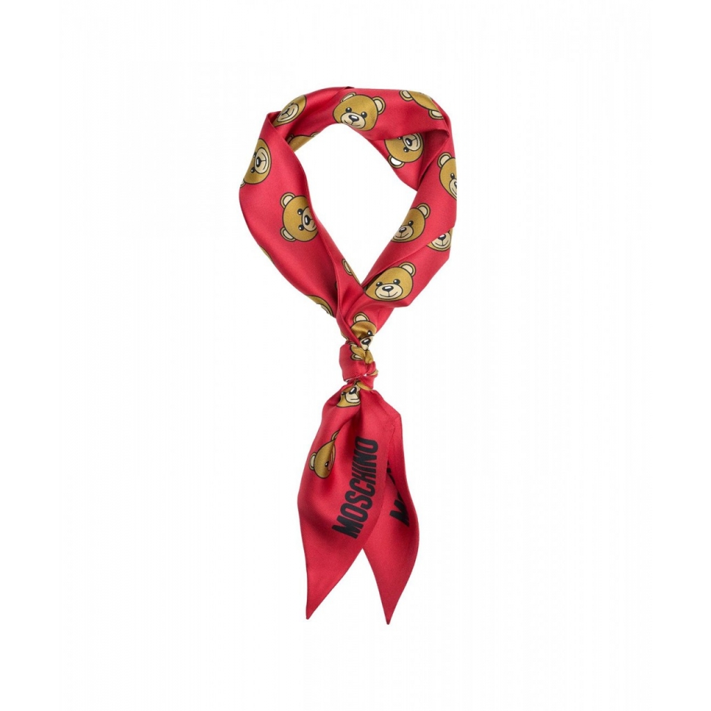 Foulard di seta con motivo rosso