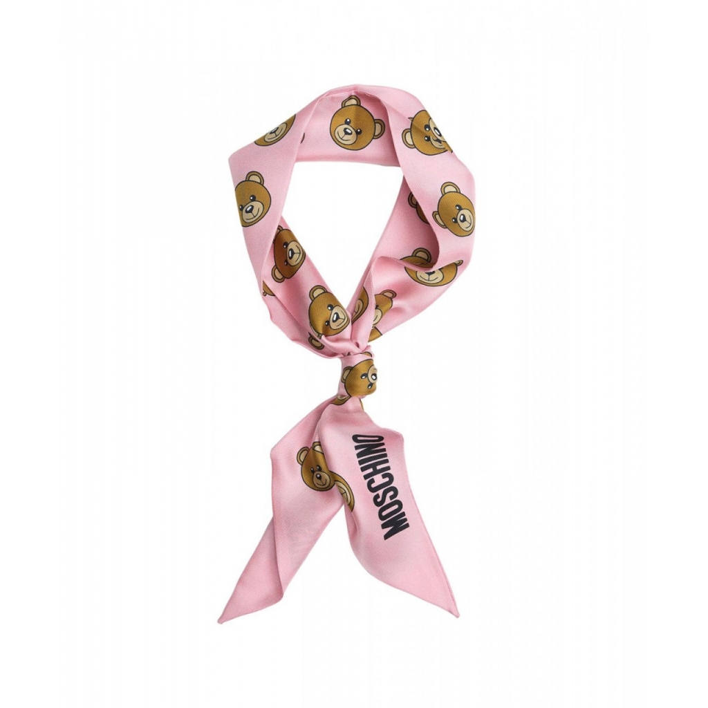 Foulard di seta con motivo rosa