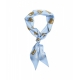 Foulard di seta con motivo azzurro