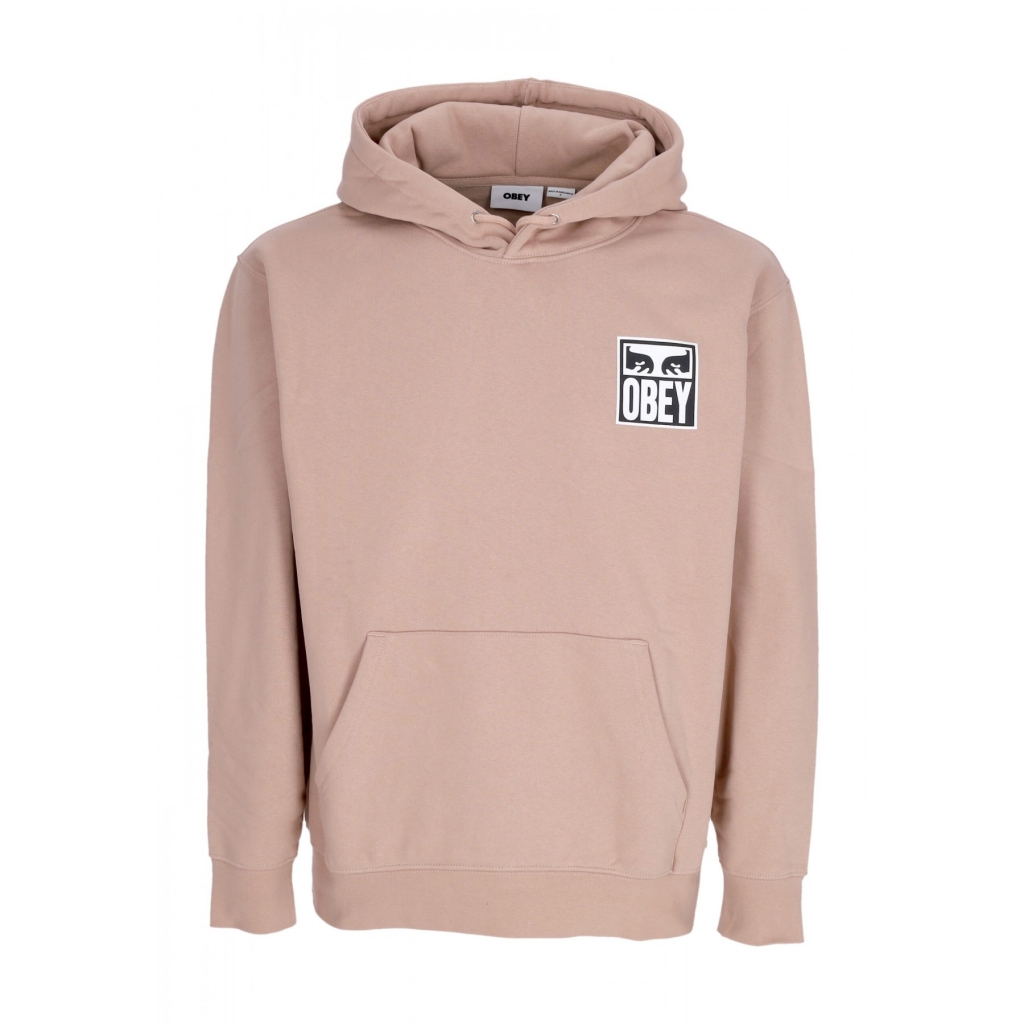 felpa cappuccio uomo eyes icon hood premium fleece WARM TAUPE