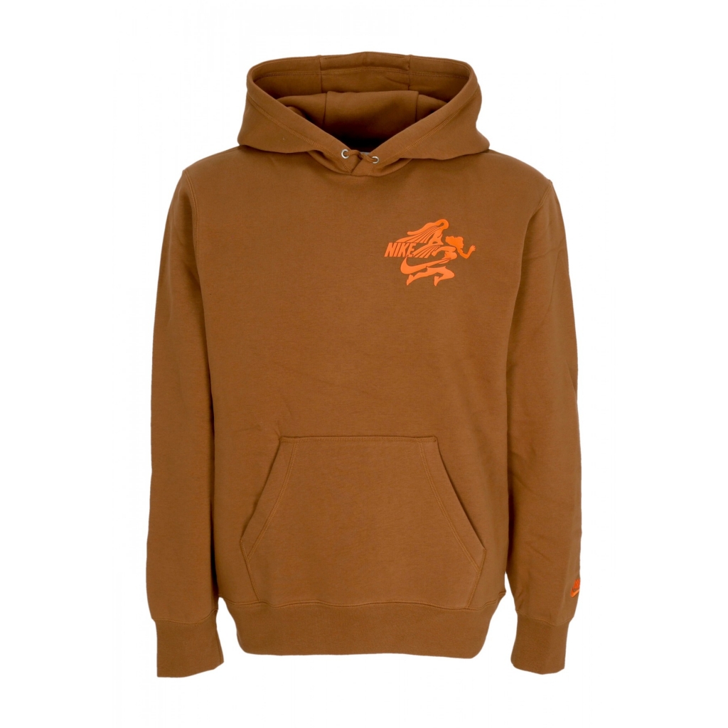 felpa cappuccio uomo club nvlty hoodie LT BRITISH TAN/SAFETY ORANGE