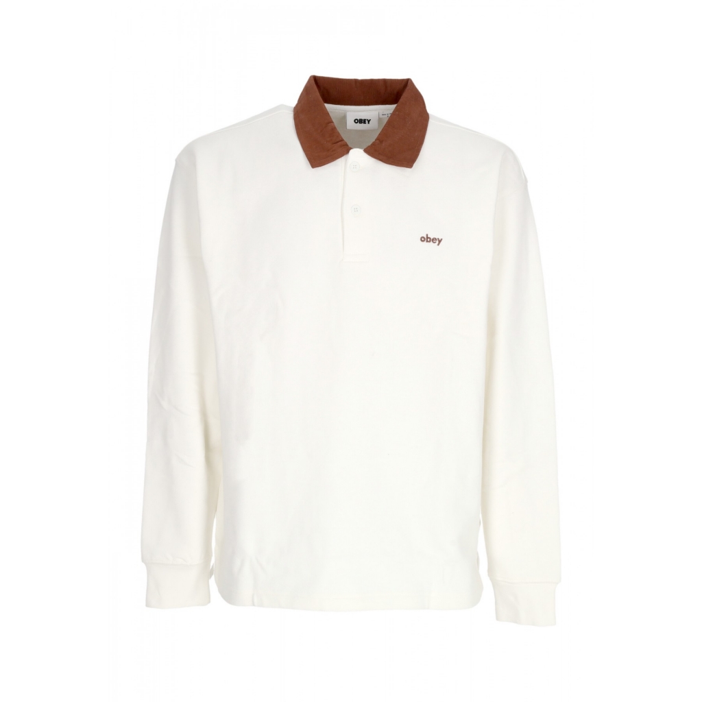 polo manica lunga uomo palo fleece polo BLANC DE BLANC