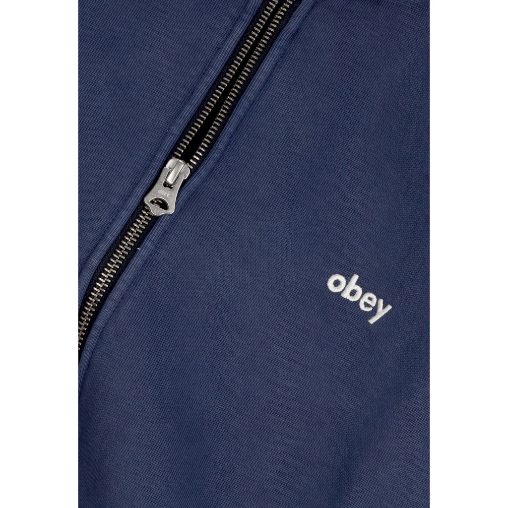 felpa cappuccio zip uomo lowercase pigment zip hoodie fleece PIGMENT ACADEMY NAVY