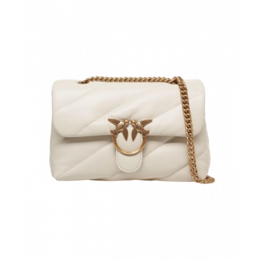 Borsa a spalla trapuntata Classic Love Bag bianco