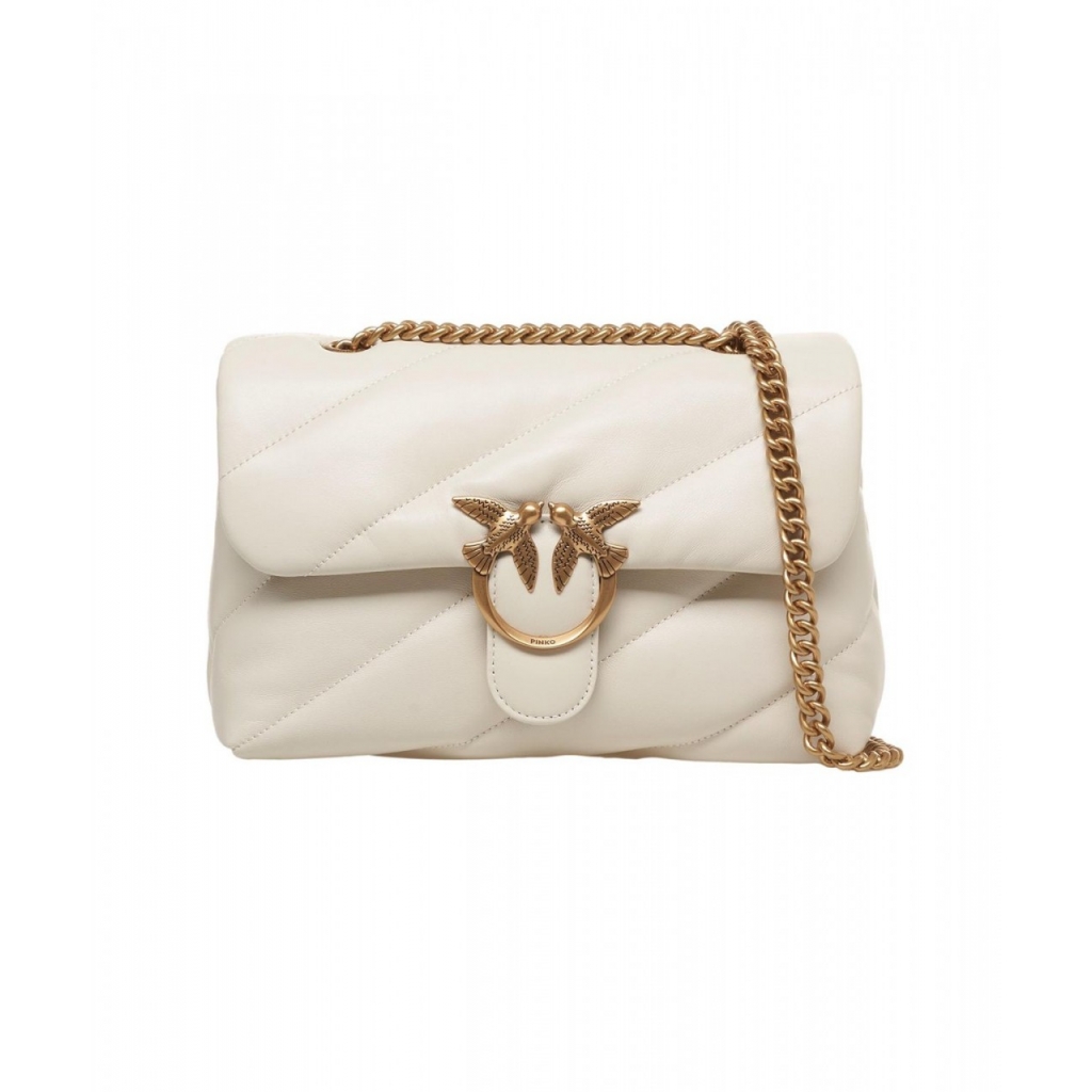 Borsa a spalla trapuntata Classic Love Bag bianco