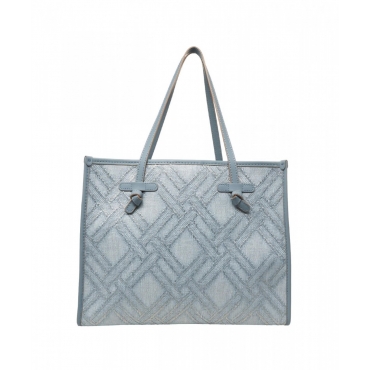 Shopper in tessuto jacquard Marcella azzurro