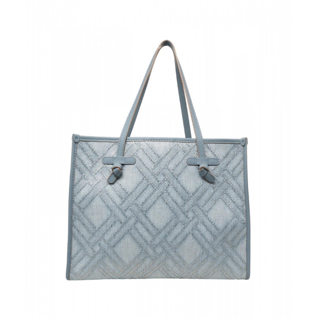 Shopper in tessuto jacquard Marcella azzurro