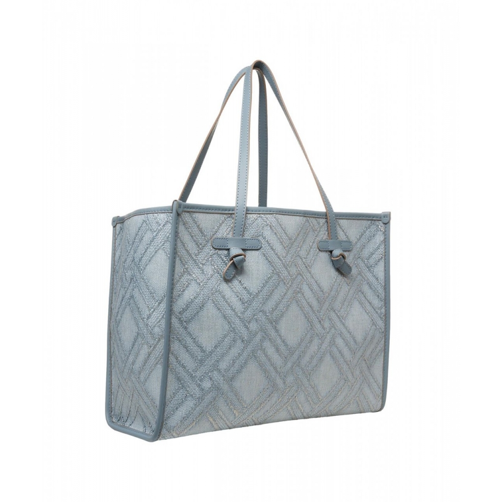 Shopper in tessuto jacquard Marcella azzurro