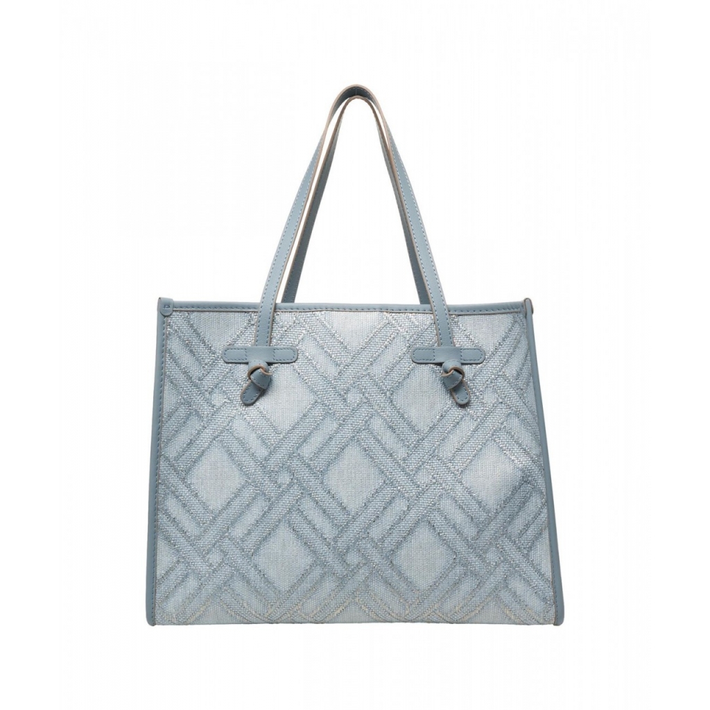 Shopper in tessuto jacquard Marcella azzurro